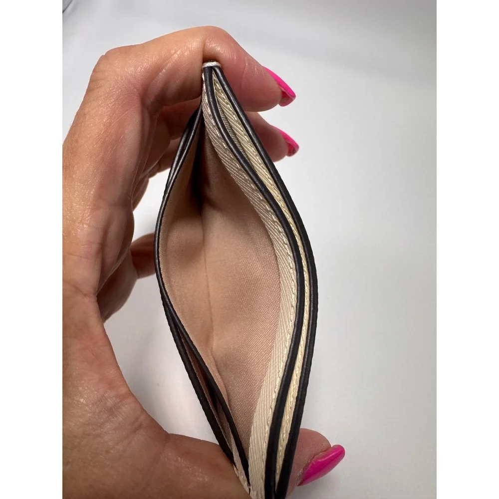 Kate Spade Staci Small Slim Card Holder Meringue Saffiano Leather KN760 Cream